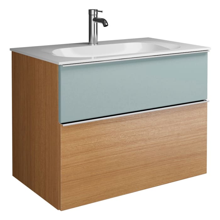 burgbad Fiumo Mineralguss-Waschtisch mit Unterschrank 82 cm, mit Griff G0146