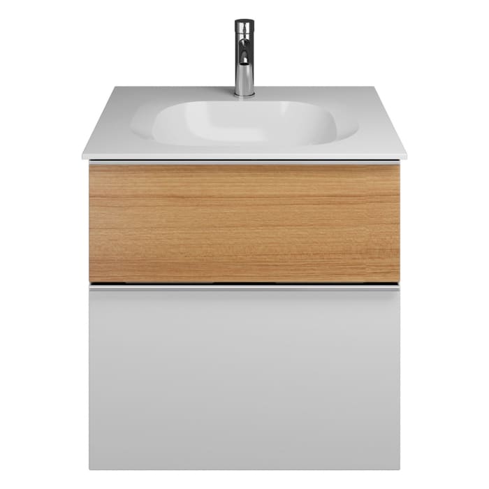 burgbad Fiumo Mineralguss-Waschtisch mit Unterschrank 62 cm, mit Griff G0146