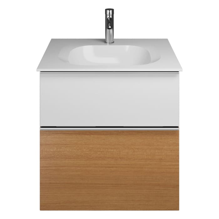 burgbad Fiumo Mineralguss-Waschtisch mit Unterschrank 62 cm, mit Griff G0146