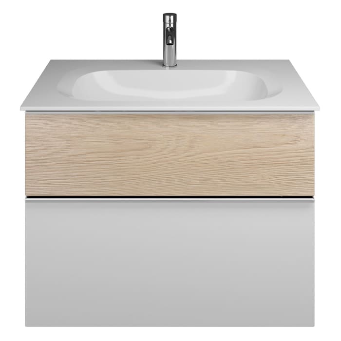 burgbad Fiumo Mineralguss-Waschtisch mit Unterschrank 82 cm, mit Griff G0146