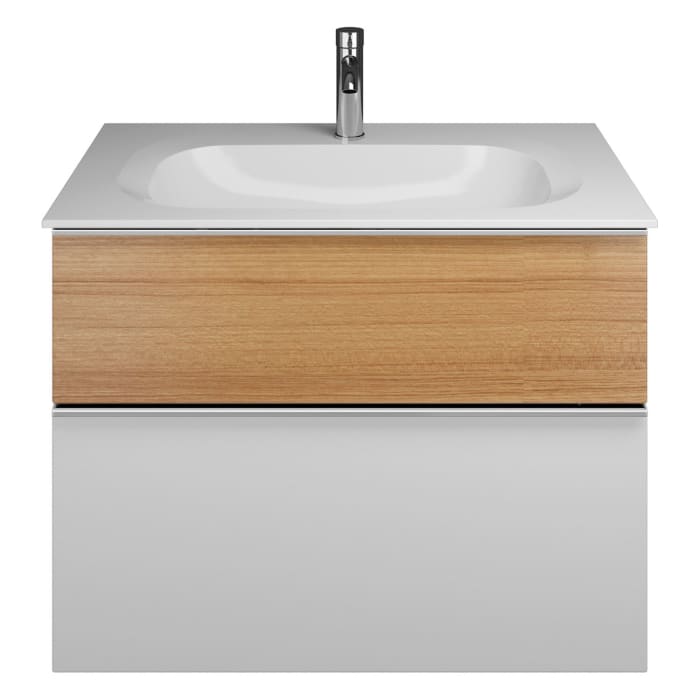 burgbad Fiumo Mineralguss-Waschtisch mit Unterschrank 82 cm, mit Griff G0146