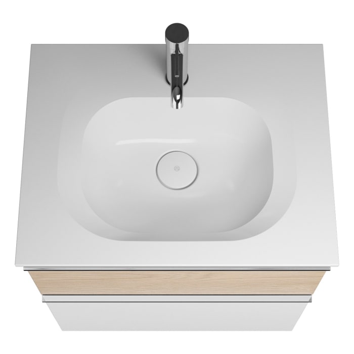 burgbad Fiumo Mineralguss-Waschtisch mit Unterschrank 62 cm, mit Griff G0146