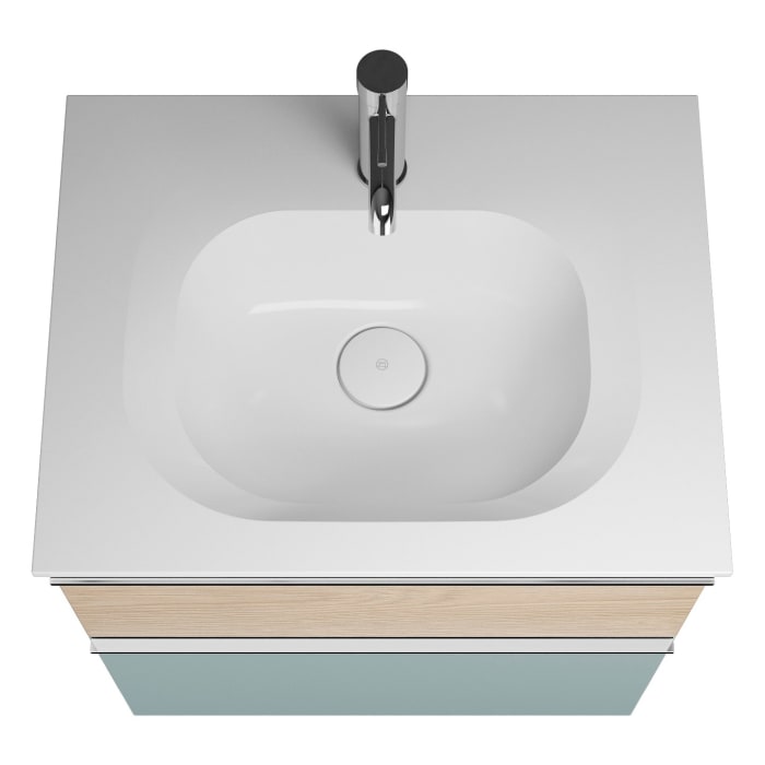 burgbad Fiumo Mineralguss-Waschtisch mit Unterschrank 62 cm, mit Griff G0146