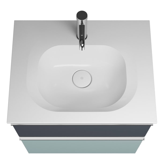 burgbad Fiumo Mineralguss-Waschtisch mit Unterschrank 62 cm, mit Griff G0146