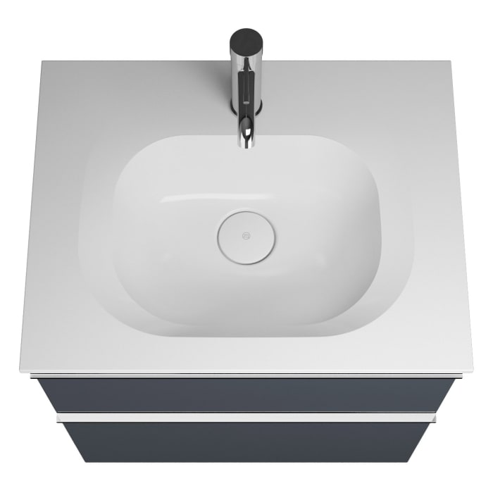 burgbad Fiumo Mineralguss-Waschtisch mit Unterschrank 62 cm, mit Griff G0146