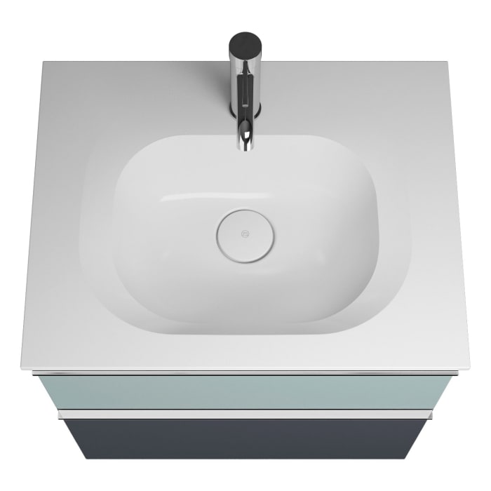 burgbad Fiumo Mineralguss-Waschtisch mit Unterschrank 62 cm, mit Griff G0146