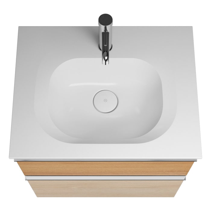 burgbad Fiumo Mineralguss-Waschtisch mit Unterschrank 62 cm, mit Griff G0146