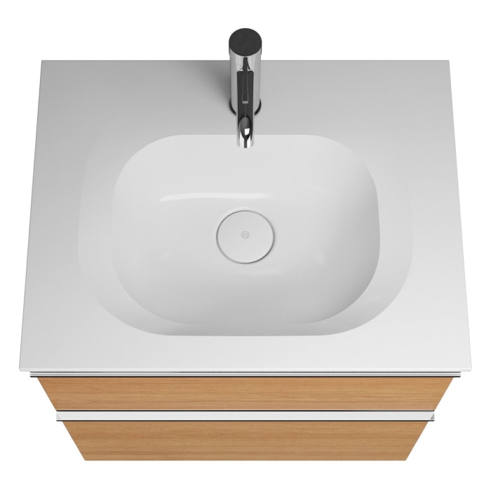 burgbad Fiumo Mineralguss-Waschtisch mit Unterschrank 62 cm, mit Griff G0146