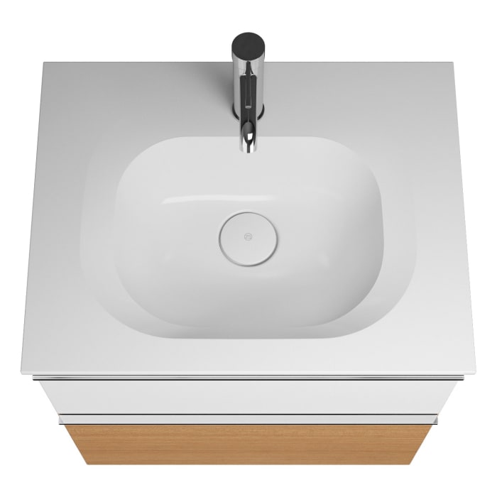 burgbad Fiumo Mineralguss-Waschtisch mit Unterschrank 62 cm, mit Griff G0146