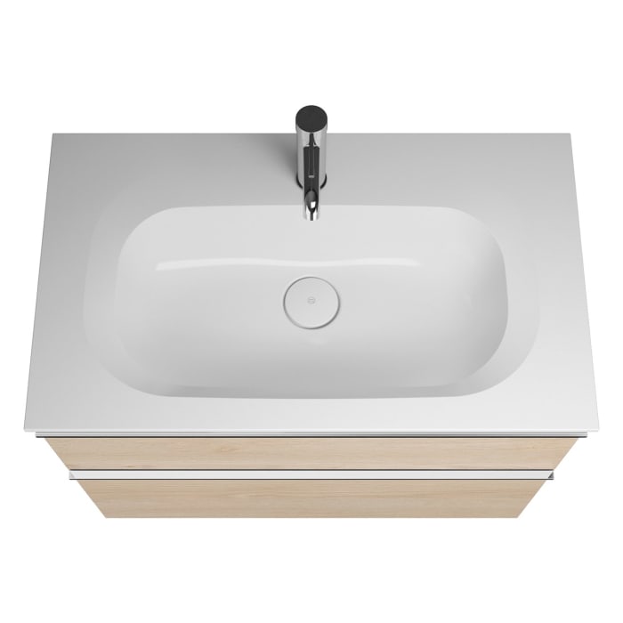 burgbad Fiumo Mineralguss-Waschtisch mit Unterschrank 82 cm, mit Griff G0146