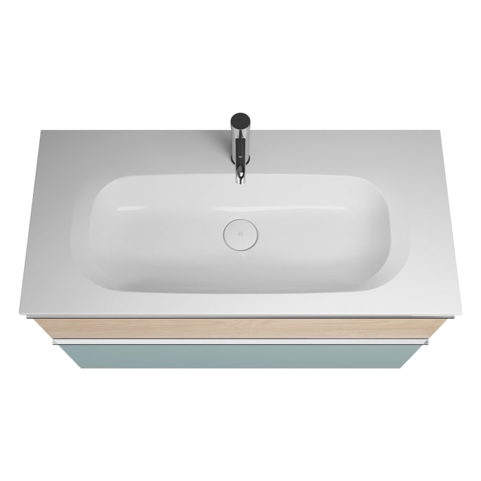 burgbad Fiumo Mineralguss-Waschtisch mit Unterschrank 102 cm, mit Griff G0146