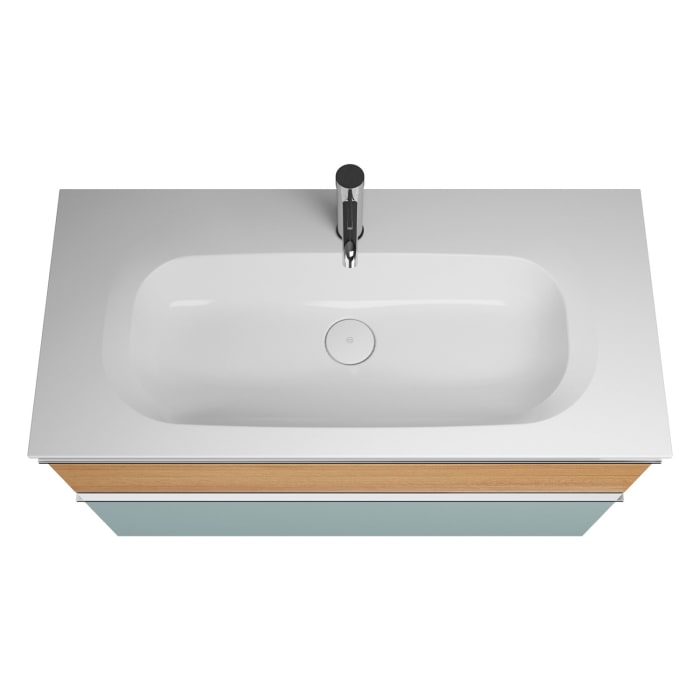 burgbad Fiumo Mineralguss-Waschtisch mit Unterschrank 102 cm, mit Griff G0146