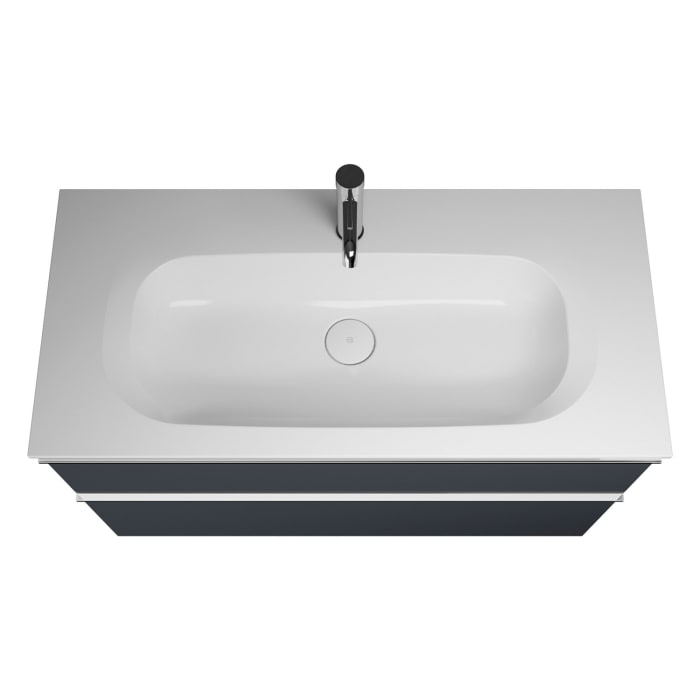 burgbad Fiumo Mineralguss-Waschtisch mit Unterschrank 102 cm, mit Griff G0146