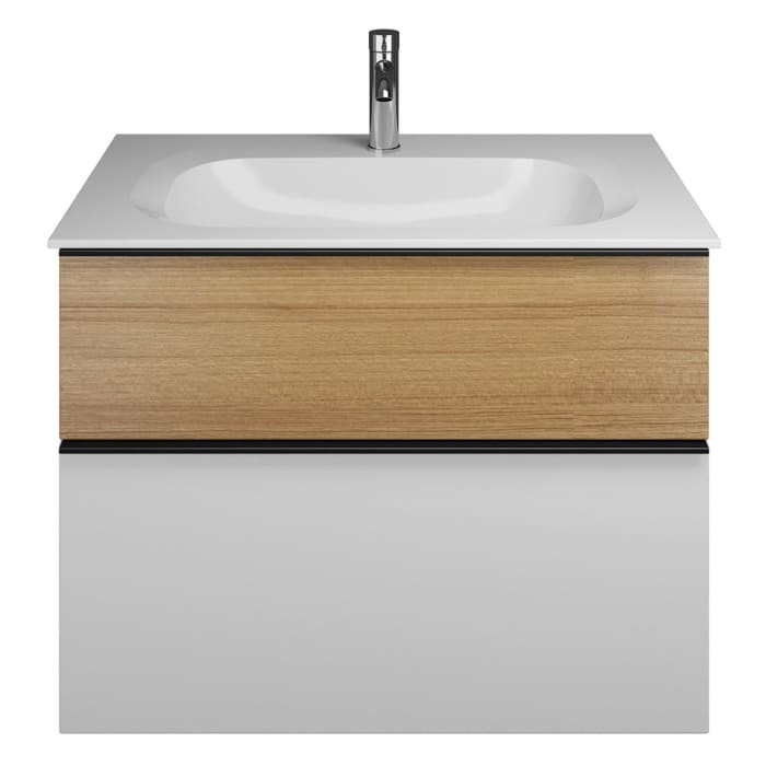 burgbad Fiumo Mineralguss-Waschtisch mit Unterschrank 82 cm, mit Griff G0200