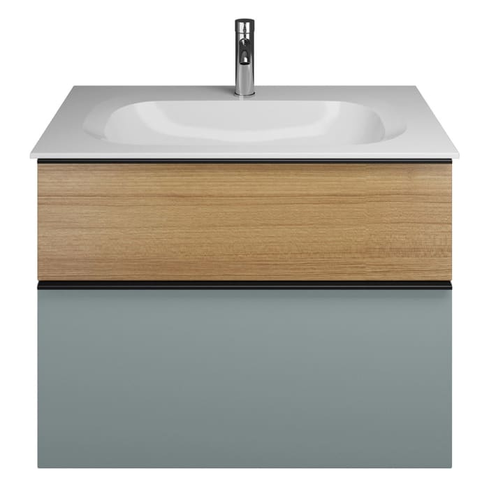 burgbad Fiumo Mineralguss-Waschtisch mit Unterschrank 82 cm, mit Griff G0200