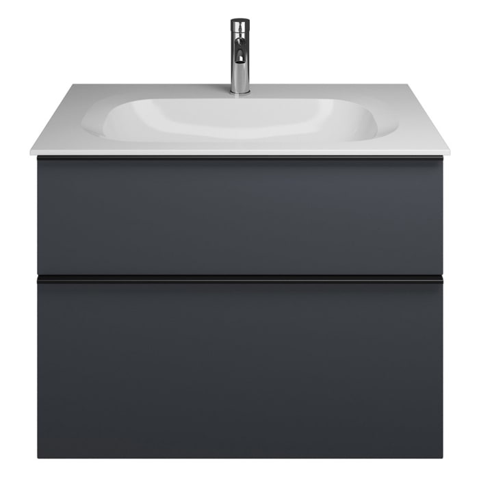 burgbad Fiumo Mineralguss-Waschtisch mit Unterschrank 82 cm, mit Griff G0200