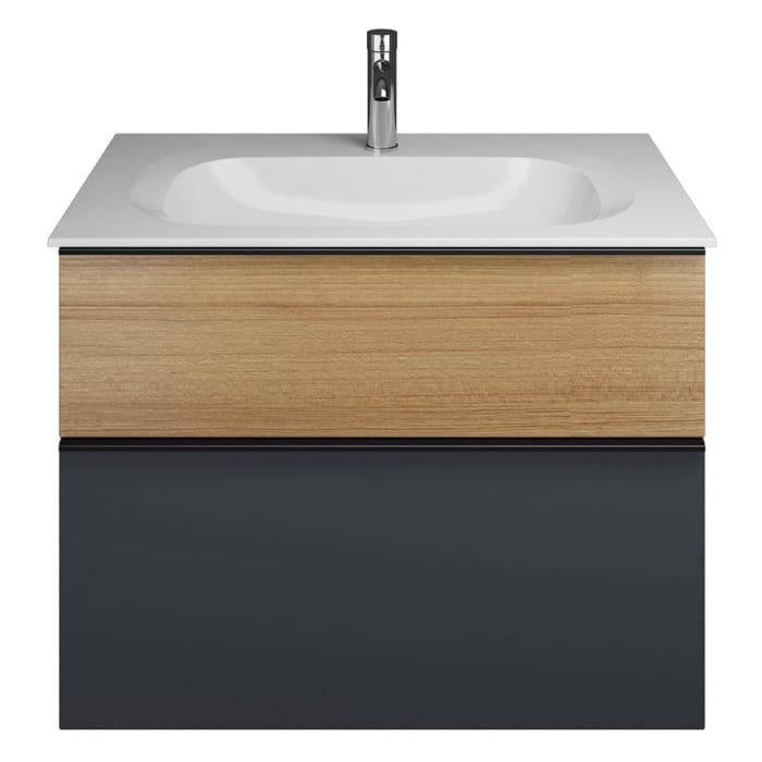 burgbad Fiumo Mineralguss-Waschtisch mit Unterschrank 82 cm, mit Griff G0200