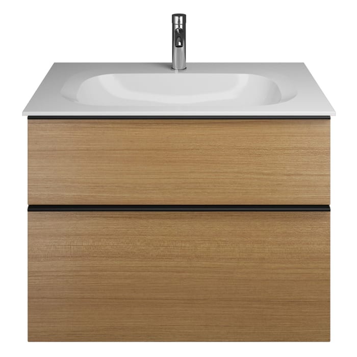 burgbad Fiumo Mineralguss-Waschtisch mit Unterschrank 82 cm, mit Griff G0200