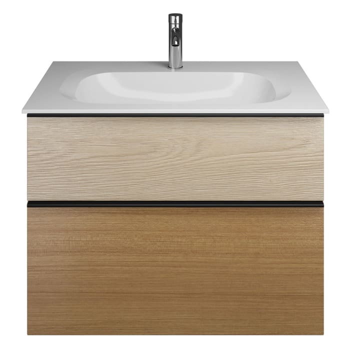 burgbad Fiumo Mineralguss-Waschtisch mit Unterschrank 82 cm, mit Griff G0200