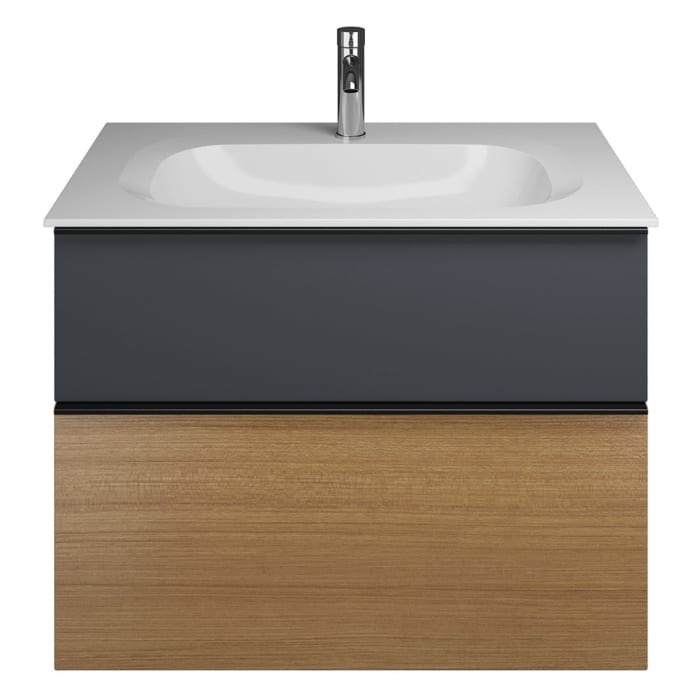 burgbad Fiumo Mineralguss-Waschtisch mit Unterschrank 82 cm, mit Griff G0200