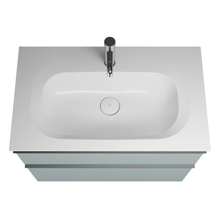 burgbad Fiumo Mineralguss-Waschtisch mit Unterschrank 82 cm, mit Griff G0200