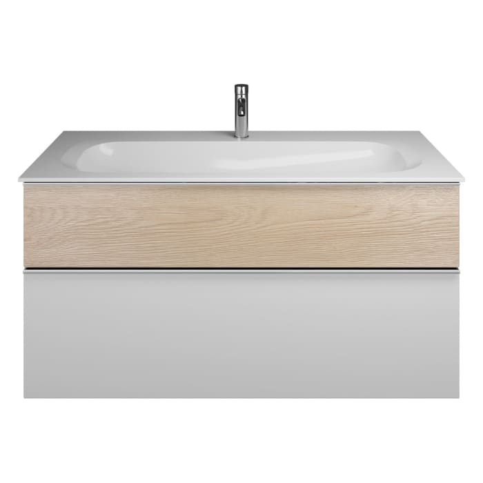 burgbad Fiumo Mineralguss-Waschtisch mit Unterschrank 122 cm, mit 1 Hahnloch, mit Griff G0146