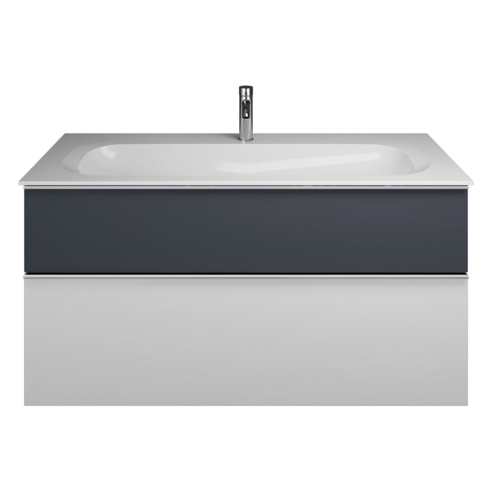 burgbad Fiumo Mineralguss-Waschtisch mit Unterschrank 122 cm, mit 1 Hahnloch, mit Griff G0146