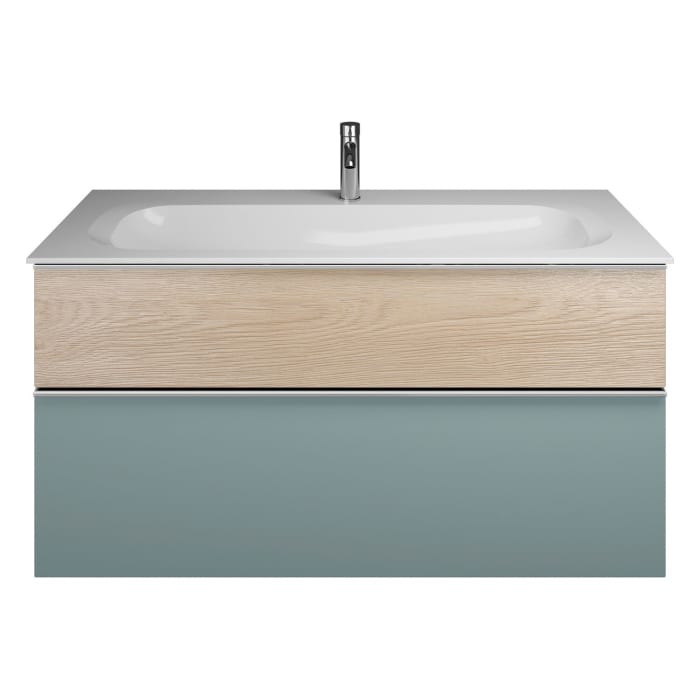 burgbad Fiumo Mineralguss-Waschtisch mit Unterschrank 122 cm, mit 1 Hahnloch, mit Griff G0146