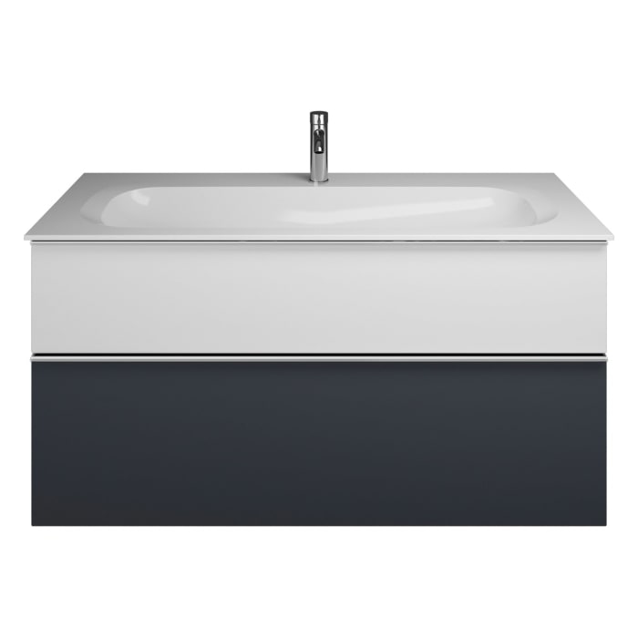 burgbad Fiumo Mineralguss-Waschtisch mit Unterschrank 122 cm, mit 1 Hahnloch, mit Griff G0146