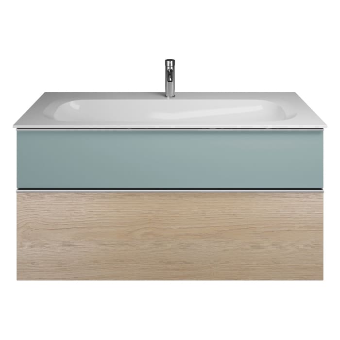 burgbad Fiumo Mineralguss-Waschtisch mit Unterschrank 122 cm, mit 1 Hahnloch, mit Griff G0146