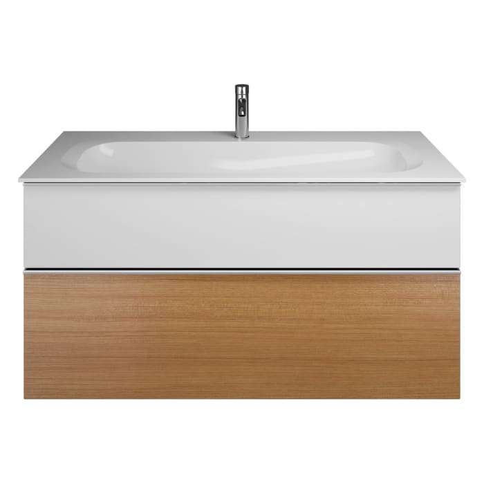 burgbad Fiumo Mineralguss-Waschtisch mit Unterschrank 122 cm, mit 1 Hahnloch, mit Griff G0146