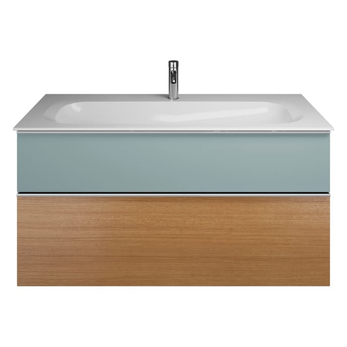 burgbad Fiumo Mineralguss-Waschtisch mit Unterschrank 122 cm, mit 1 Hahnloch, mit Griff G0146