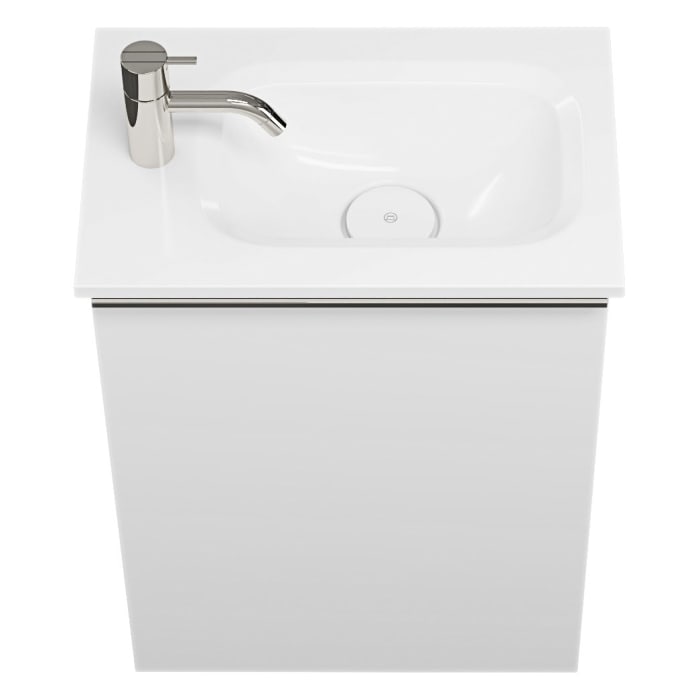 burgbad Fiumo Mineralguss-Waschtisch mit Unterschrank 47 cm, mit 1 Tür, Anschlag links, mit Griff G0146