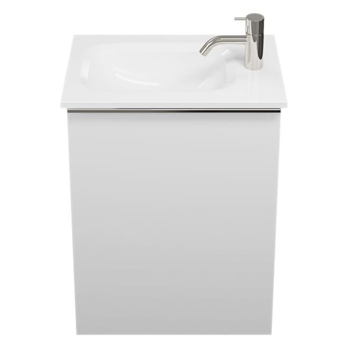 burgbad Fiumo Mineralguss-Waschtisch mit Unterschrank 47 cm, mit 1 Tür, Anschlag rechts, mit Griff G0146