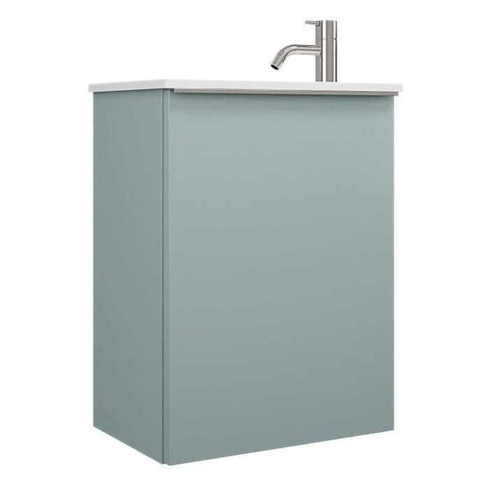 burgbad Fiumo Mineralguss-Waschtisch mit Unterschrank 47 cm, mit 1 Tür, Anschlag rechts, mit Griff G0146