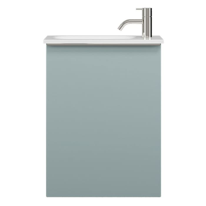 burgbad Fiumo Mineralguss-Waschtisch mit Unterschrank 47 cm, mit 1 Tür, Anschlag rechts, mit Griff G0146