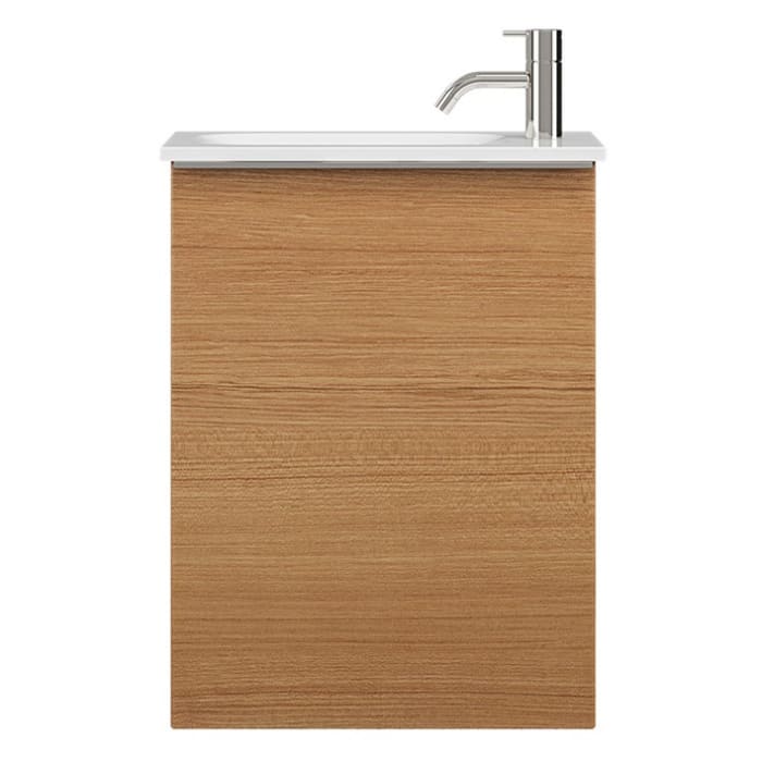 burgbad Fiumo Mineralguss-Waschtisch mit Unterschrank 47 cm, mit 1 Tür, Anschlag rechts, mit Griff G0146