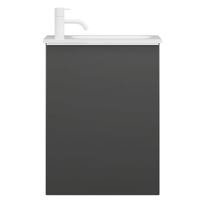 burgbad Fiumo Mineralguss-Waschtisch mit Unterschrank 47 cm, mit 1 Tür, Anschlag links, mit Griff G0223