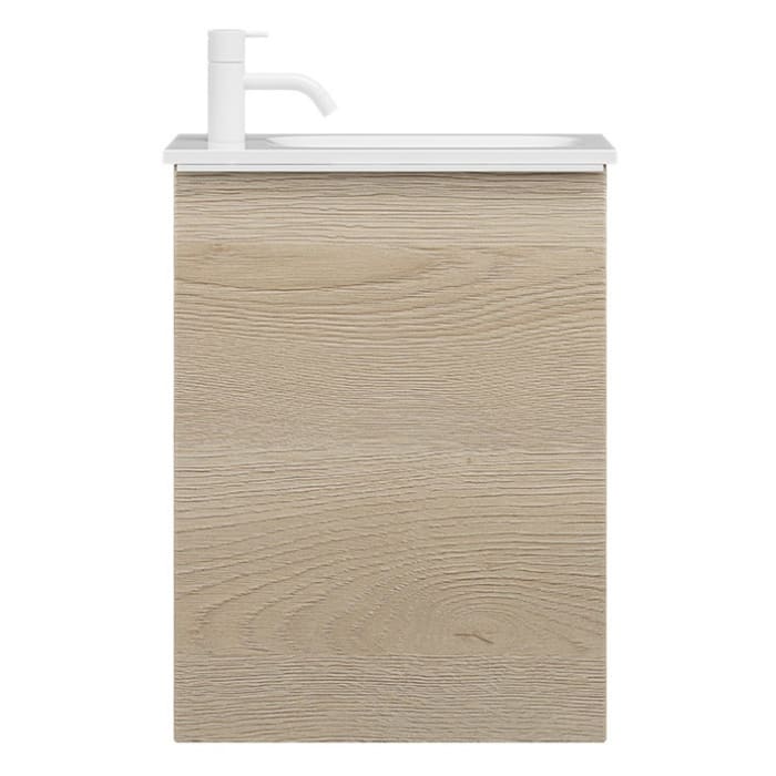 burgbad Fiumo Mineralguss-Waschtisch mit Unterschrank 47 cm, mit 1 Tür, Anschlag links, mit Griff G0223