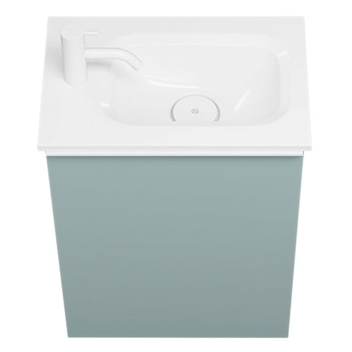 burgbad Fiumo Mineralguss-Waschtisch mit Unterschrank 47 cm, mit 1 Tür, Anschlag links, mit Griff G0223