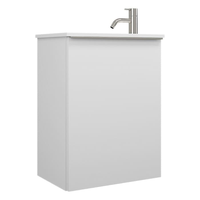 burgbad Fiumo Mineralguss-Waschtisch mit Unterschrank 47 cm, mit 1 Tür, Anschlag rechts, mit Griff G0146