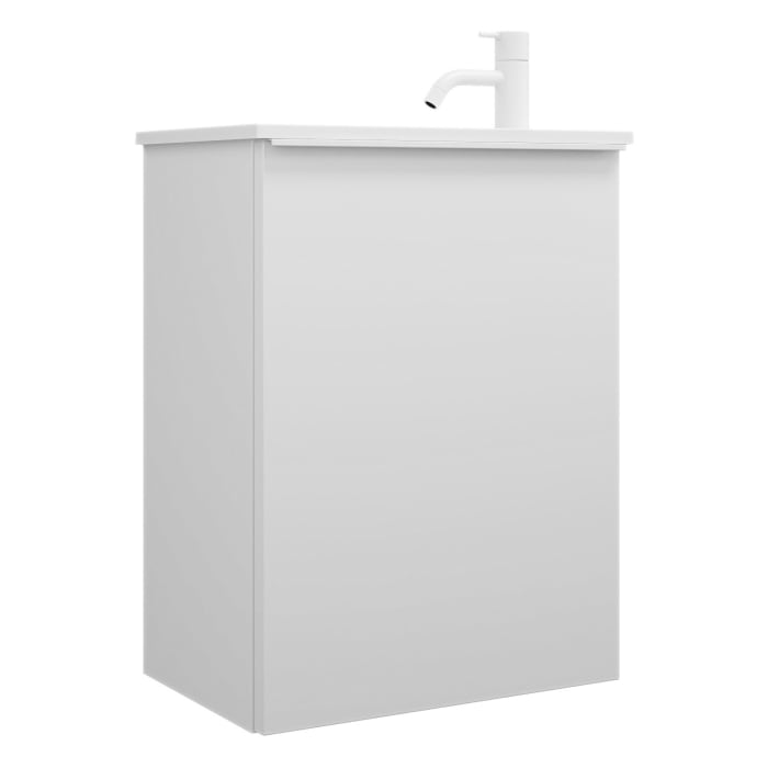 burgbad Fiumo Mineralguss-Waschtisch mit Unterschrank 47 cm, mit 1 Tür, Anschlag rechts, mit Griff G0223