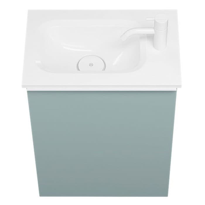 burgbad Fiumo Mineralguss-Waschtisch mit Unterschrank 47 cm, mit 1 Tür, Anschlag rechts, mit Griff G0223