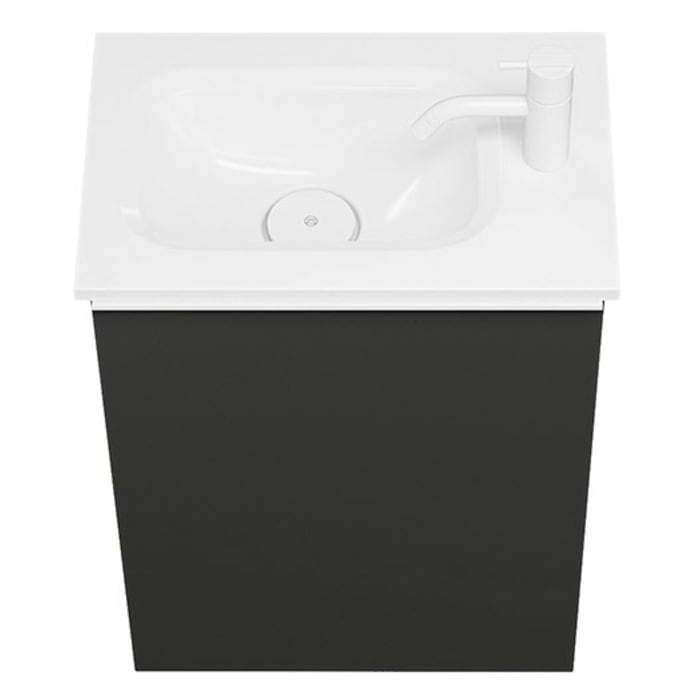 burgbad Fiumo Mineralguss-Waschtisch mit Unterschrank 47 cm, mit 1 Tür, Anschlag rechts, mit Griff G0223