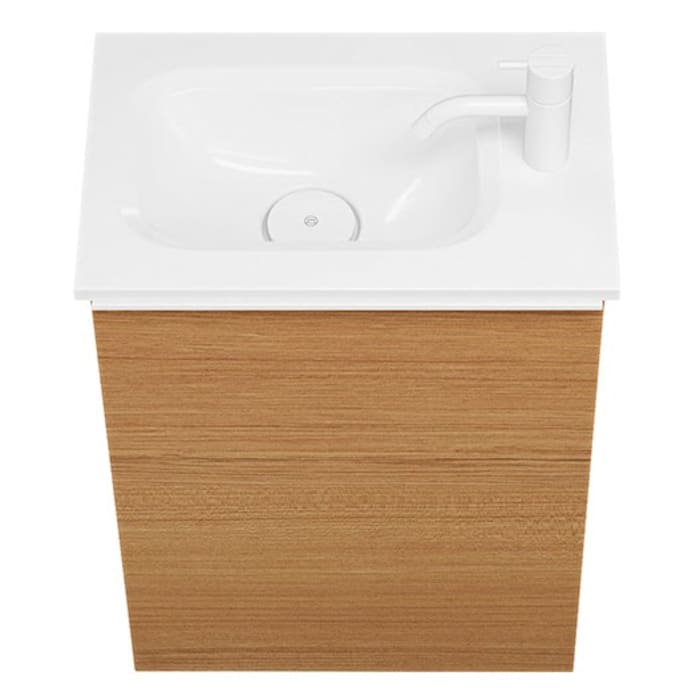 burgbad Fiumo Mineralguss-Waschtisch mit Unterschrank 47 cm, mit 1 Tür, Anschlag rechts, mit Griff G0223