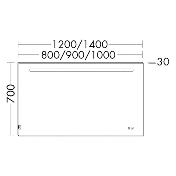 burgbad Ilo Lichtspiegel mit LED 90 x 70 cm, mit USB Ports und Handyhalter
