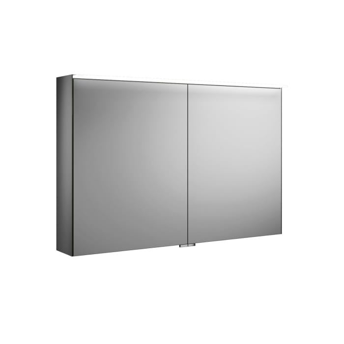 burgbad Ilo Spiegelschrank mit LED-Beleuchtung 100,6 x 67 cm, 2 Spiegeltüren
