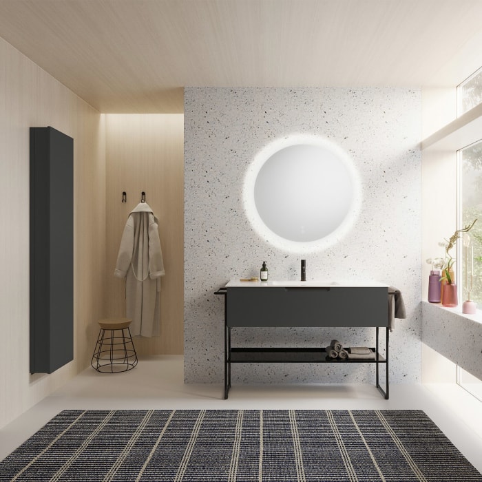 burgbad Ilo Hochschrank mit Ganzkörperspiegel 40 x 176 cm, 1 Tür, rechts