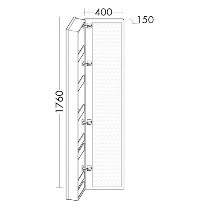burgbad Ilo Hochschrank mit Ganzkörperspiegel 40 x 176 cm, 1 Tür, links