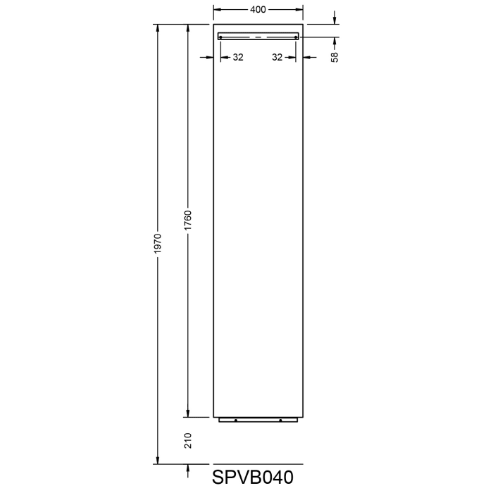 burgbad Ilo Hochschrank mit Ganzkörperspiegel 40 x 176 cm, 1 Tür, rechts